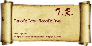 Takács Roxána névjegykártya